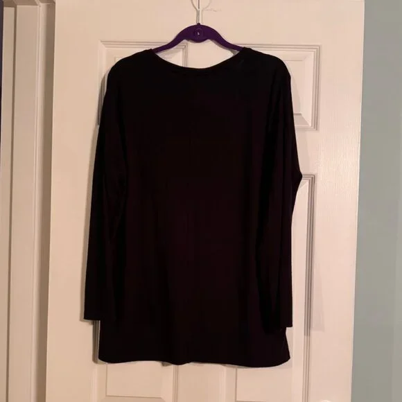 Banana Republic Black Stretch Knit Long Sleeve Top Size L NWOT - Picture 5 of 8